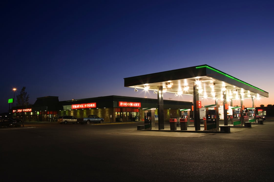 Gas station at night